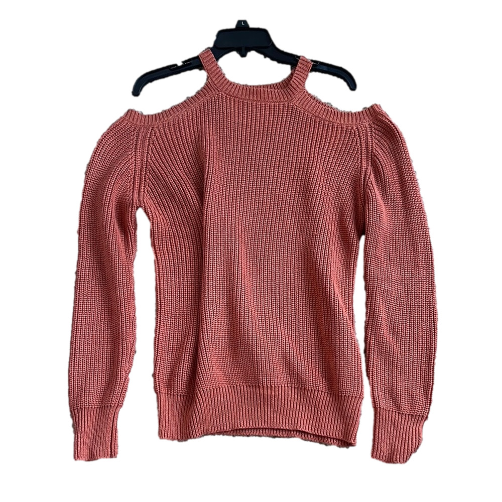 collections by celeze Women's coral Cold Shoulder Sweater - Picture 2 of 7